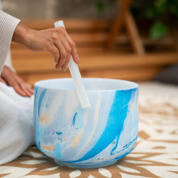 Meinl Sonic Energy Marble Campana di Cristallo 10″ Ø 25cm La4 Dark Blue 432Hz Chakra del Terzo Occhio MCSB10A