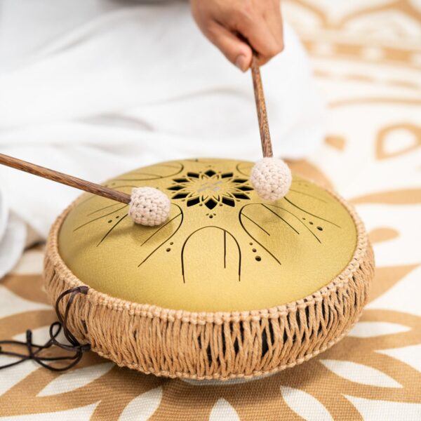 Meinl Sonic Energy Steel Tongue Drum 10″ Ø25cm Medium Octave Do Maggiore 432 Hz Gold MOSTD3G