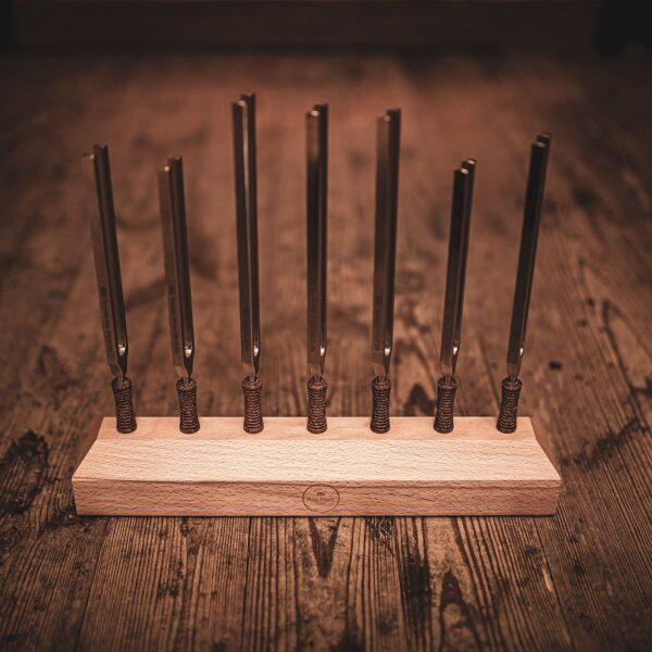 Meinl Sonic Energy Set 7pz Diapason Therapy Tuning Fork Chakra Set con Supporto TTF-SET-CHA-7