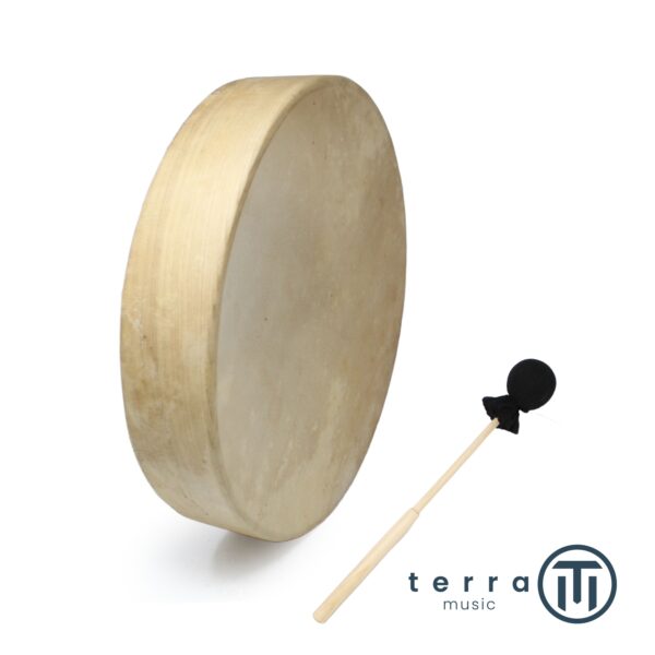 Tamburo Sciamanico Rituale Artigianale Shaved in Pelle 16″ Ø 41cm