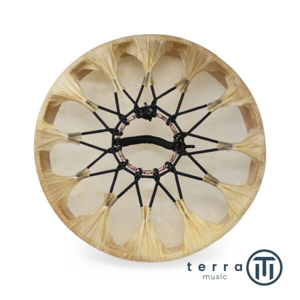 Tamburo Sciamanico Rituale Artigianale Shaved in Pelle 16″ Ø 41cm