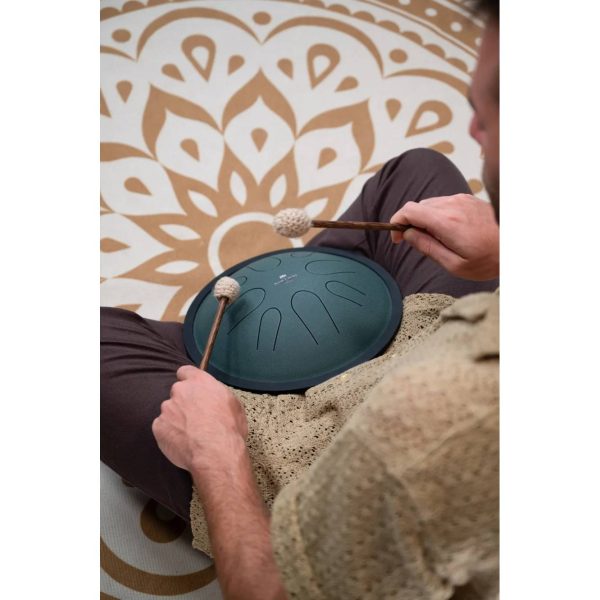 Meinl Sonic Energy Steel Tongue Drum 10″ Ø25cm Compact Si Minore 432 Hz Dark Green CSTD1DG