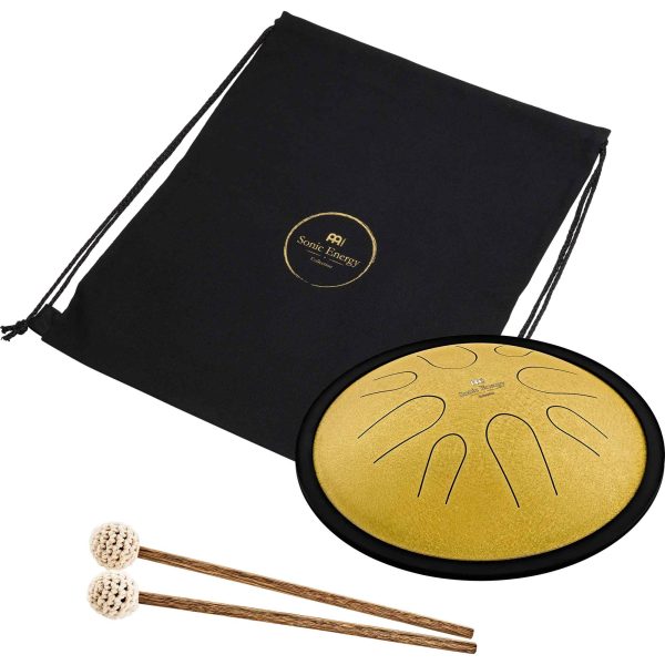 Meinl Sonic Energy Steel Tongue Drum 10″ Ø25cm Compact Re Minore 432 Hz Gold CSTD3G