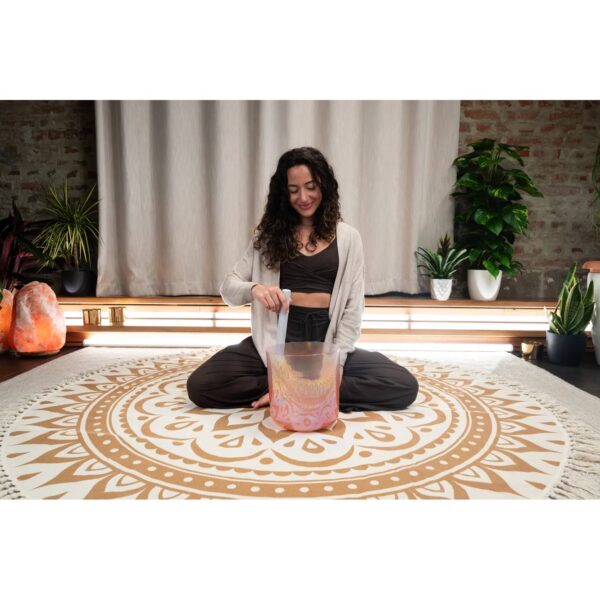 Meinl Sonic Energy Essence Campana di Cristallo 9″ Ø 22cm Do3 128 Hz Light Rose Gold Flower of Life ECSB128FOL